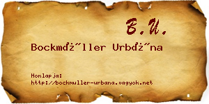 Bockmüller Urbána névjegykártya